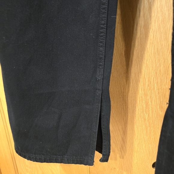 NWT RE/DONE black denim jeans wide Loose leg With Slit -Size 25 with a 30" Waist - Picture 8 of 16